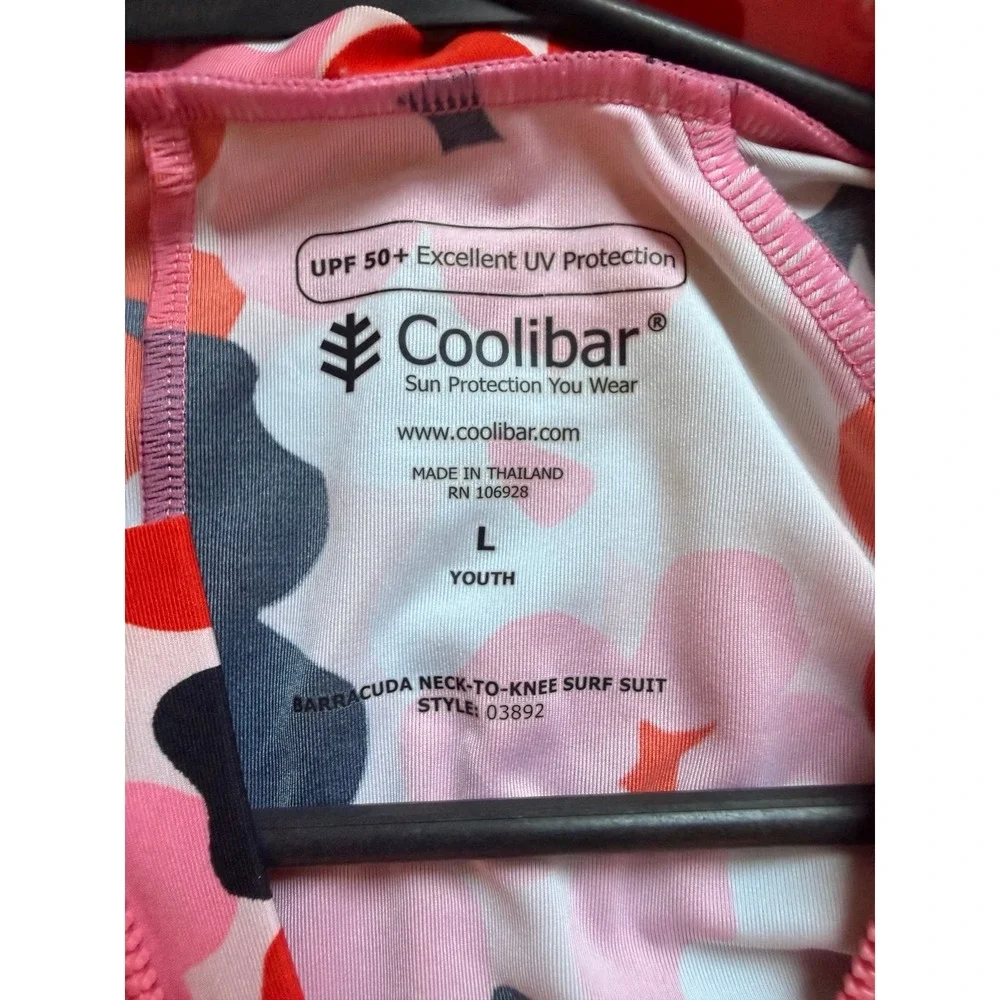 Coolibar floral‎ swimsuit surf suit youth L barracuda